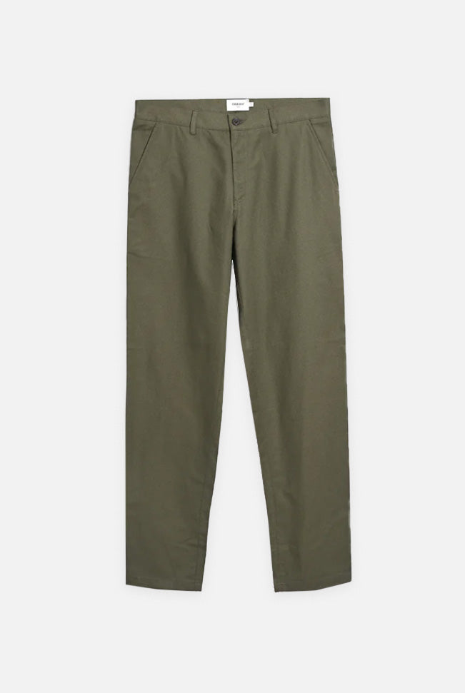 Norwood Regular Fit Cotton Hopsack Olive Green - Trousers