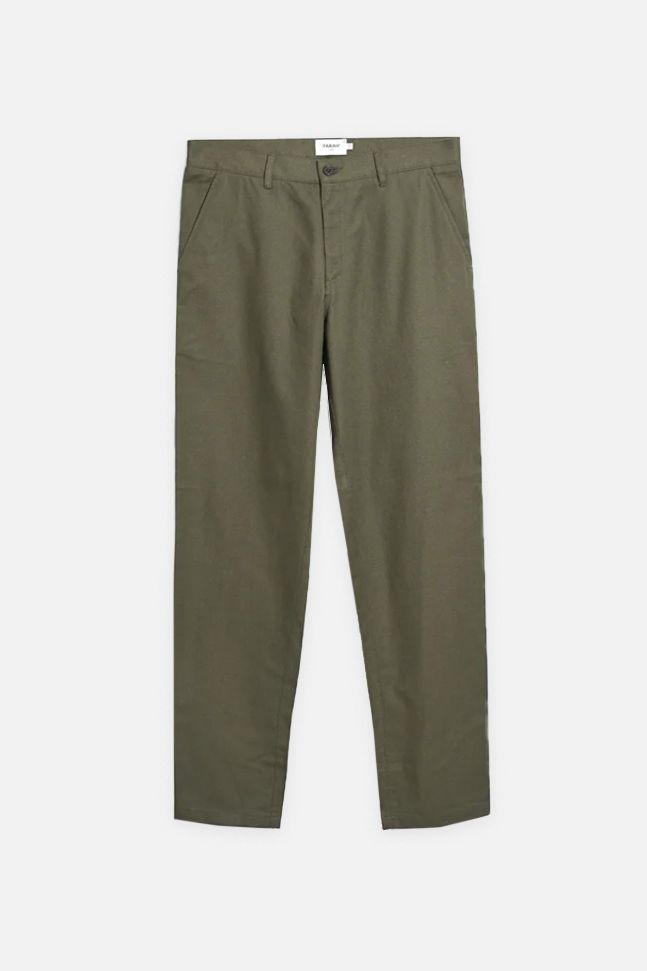 Norwood Regular Fit Cotton Hopsack Olive Green - Trousers