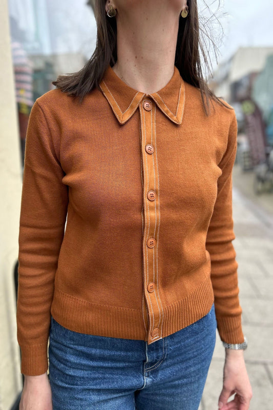 Women's 'Mary' Yardi Cardi Toffee - Polo Knit