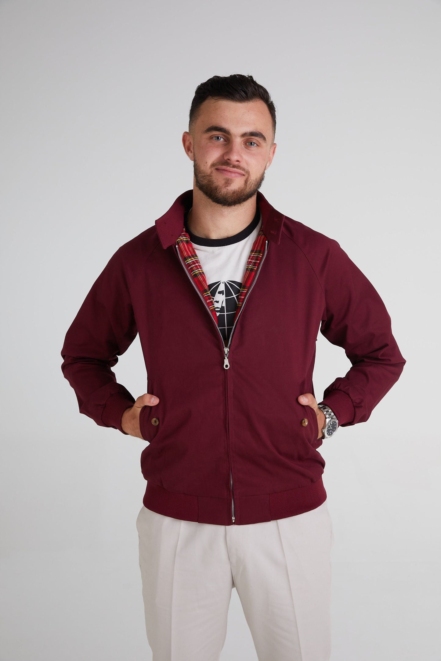 Men's Maroon - Harrington Jacket