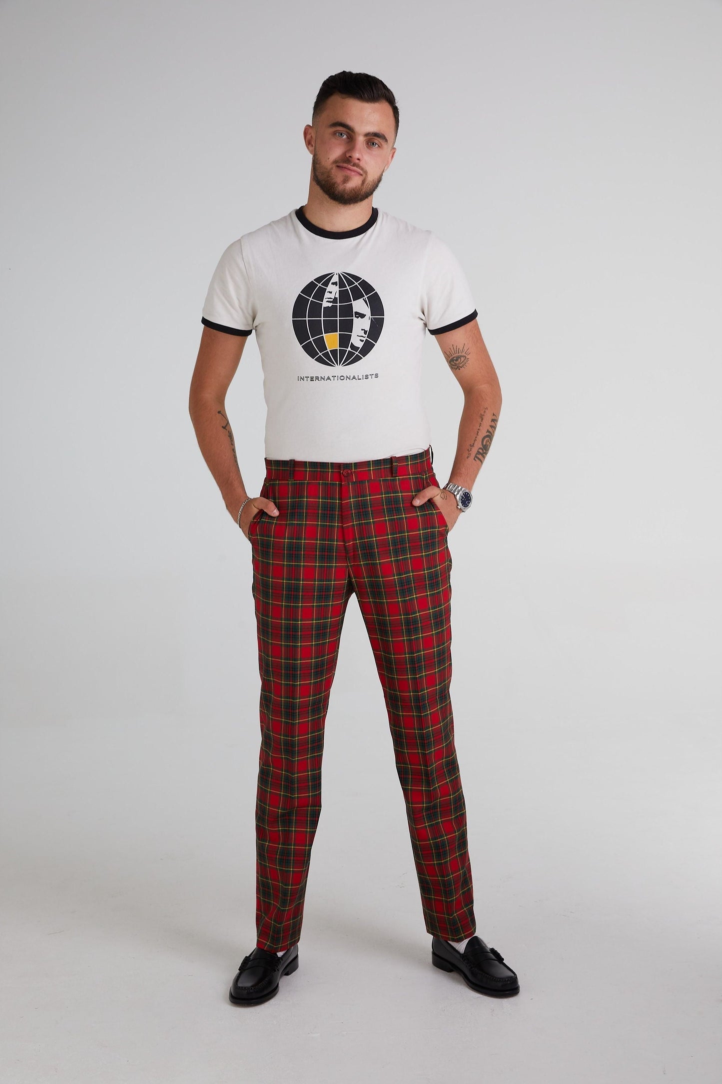 Sta Press Red Tartan - Trousers