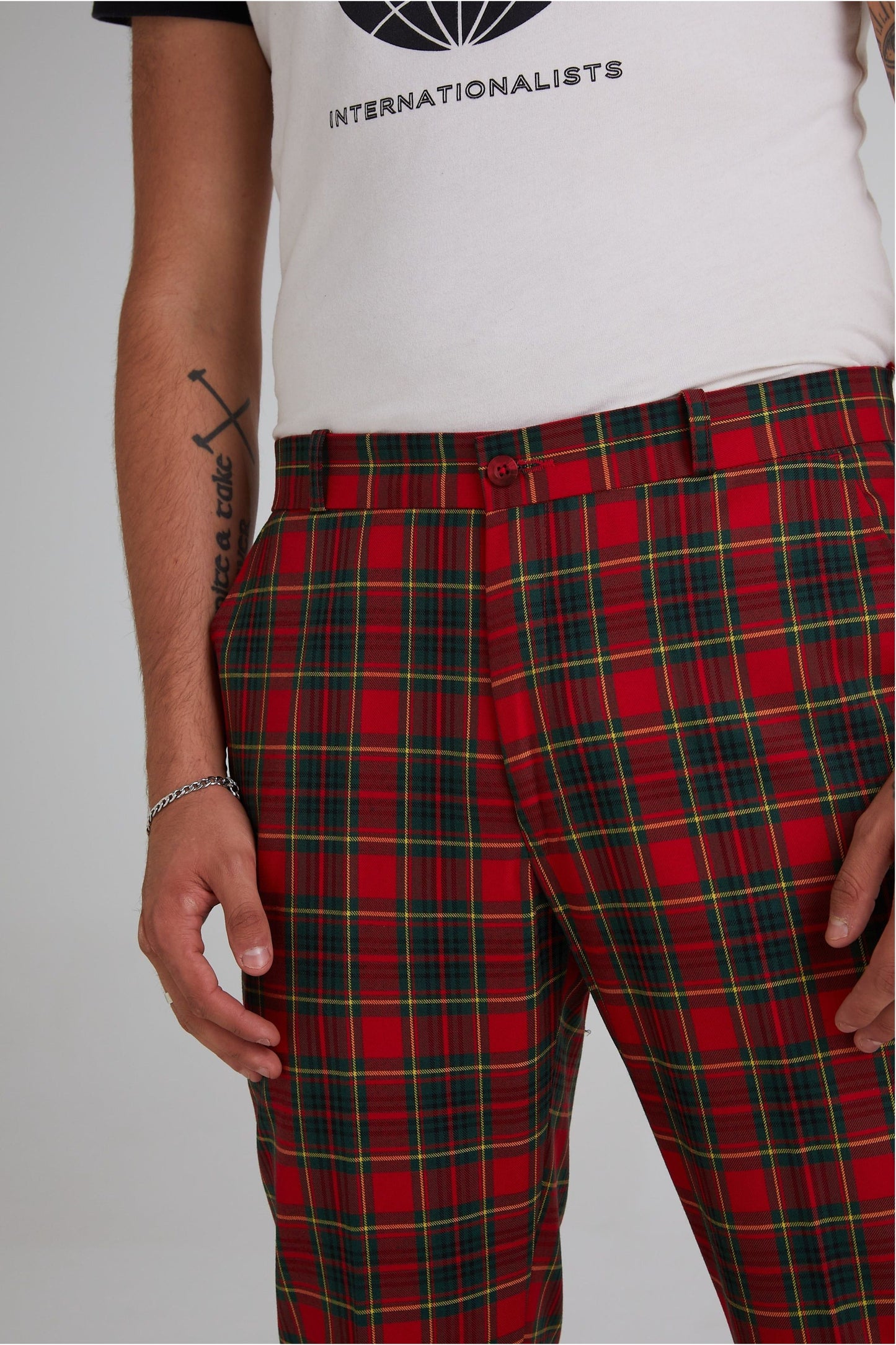 Sta Press Red Tartan - Trousers