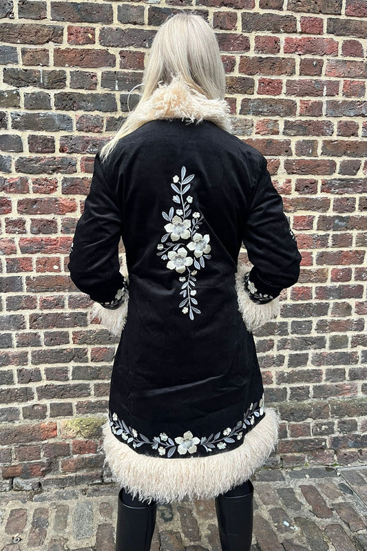 Penny Lane Fur Collar Midnight - Coat