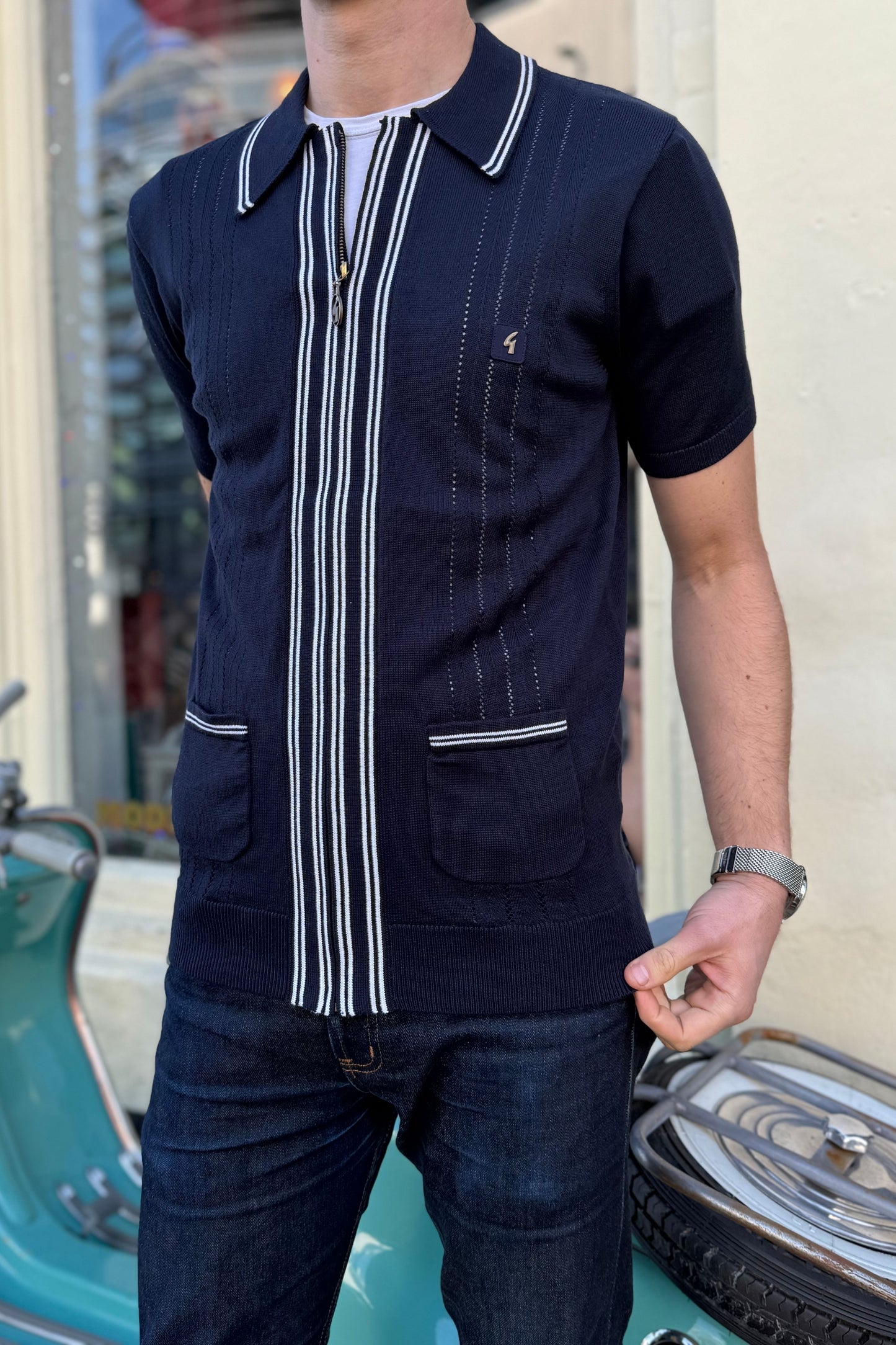 Geller Navy - Polo Knit