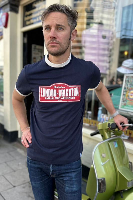 Mod Weekender Navy Ringer - T-Shirt