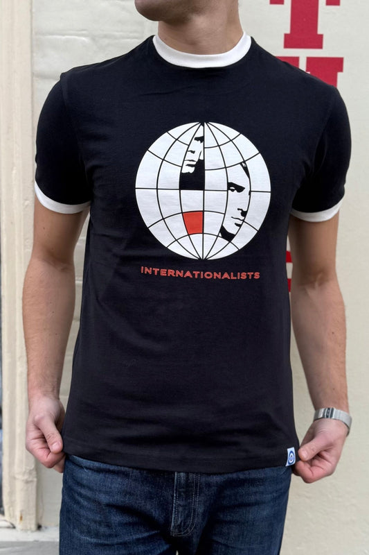 Internationalists Black & Orange Ringer - T-shirt