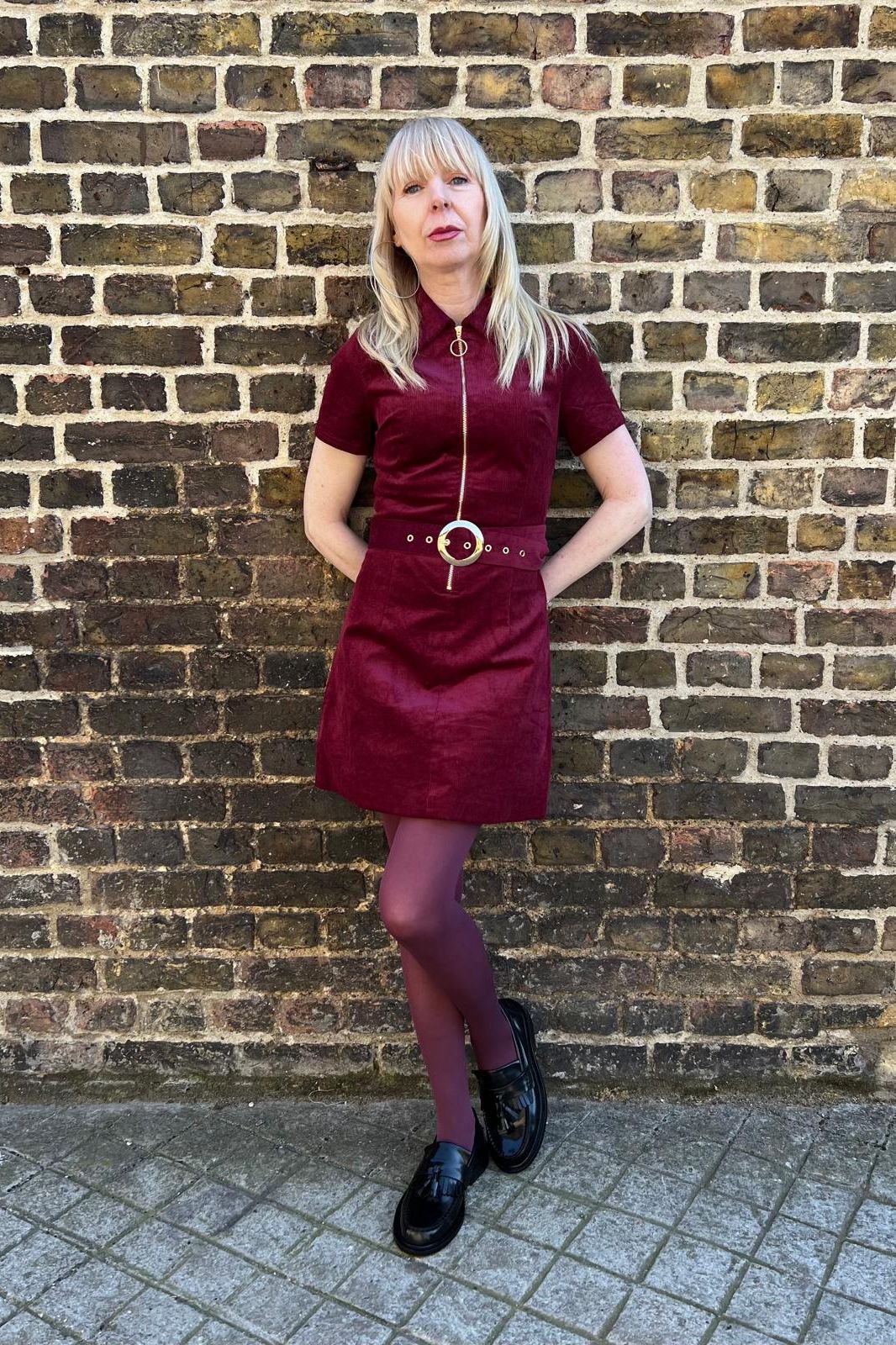 Wine Corduroy - Dress