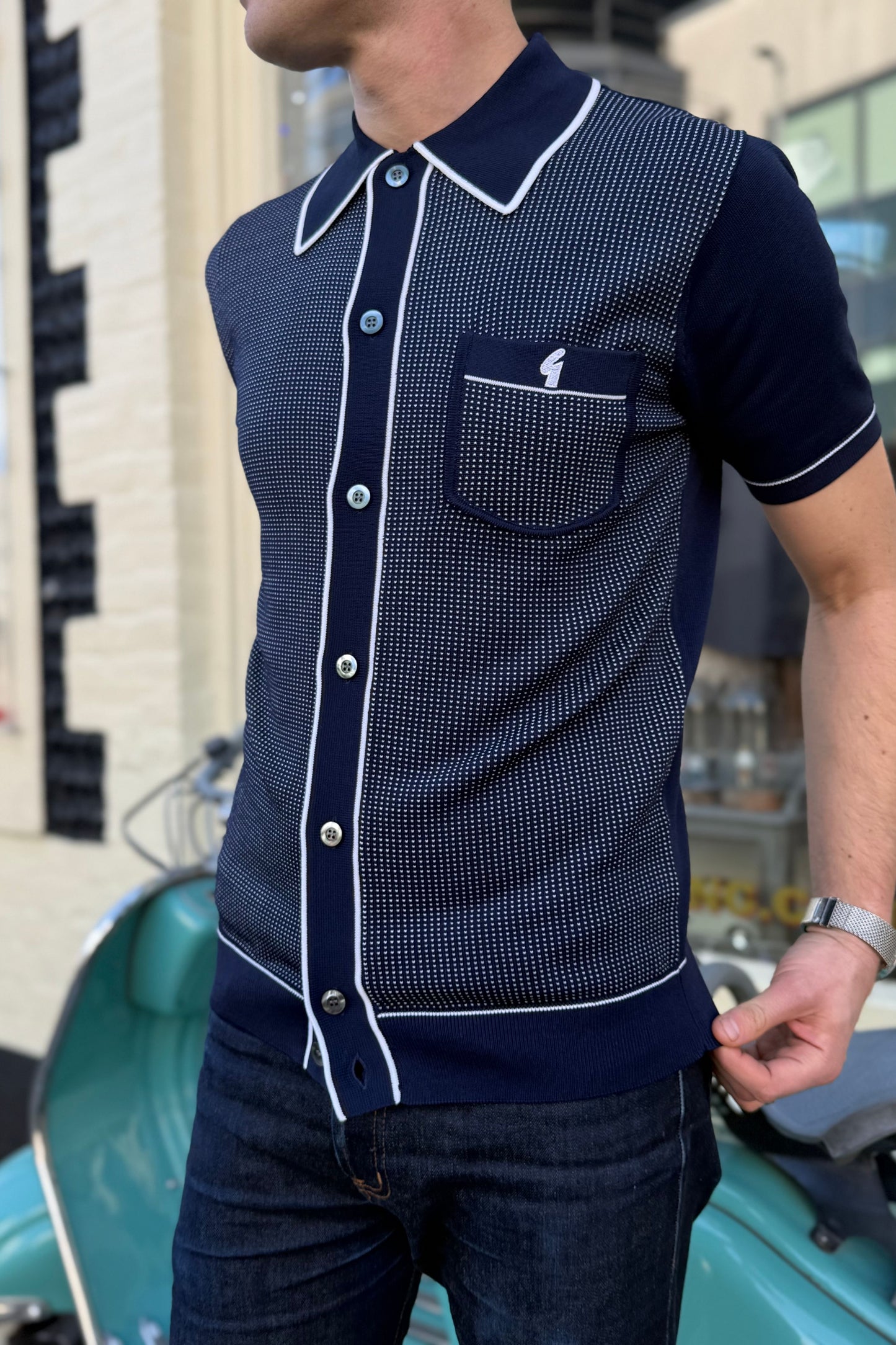 Archive Di Lello Navy - Polo Knit