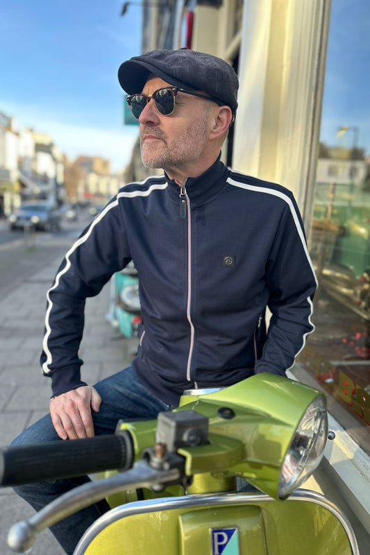 Stripe Sleeve Navy - Track Top