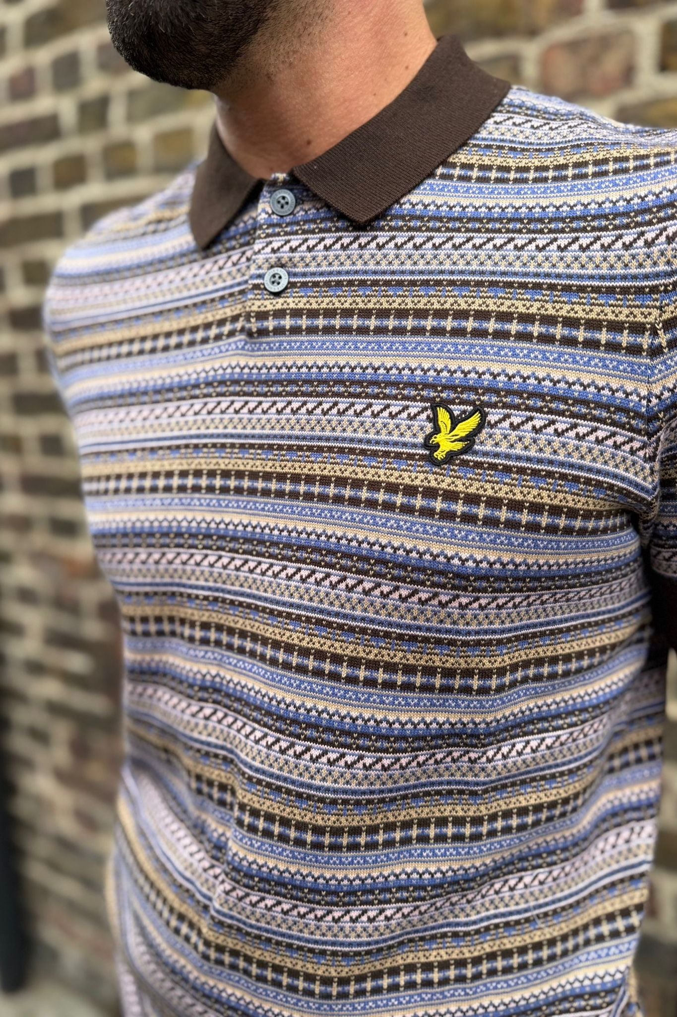 Fairisle Short Sleeve Ebony - Polo