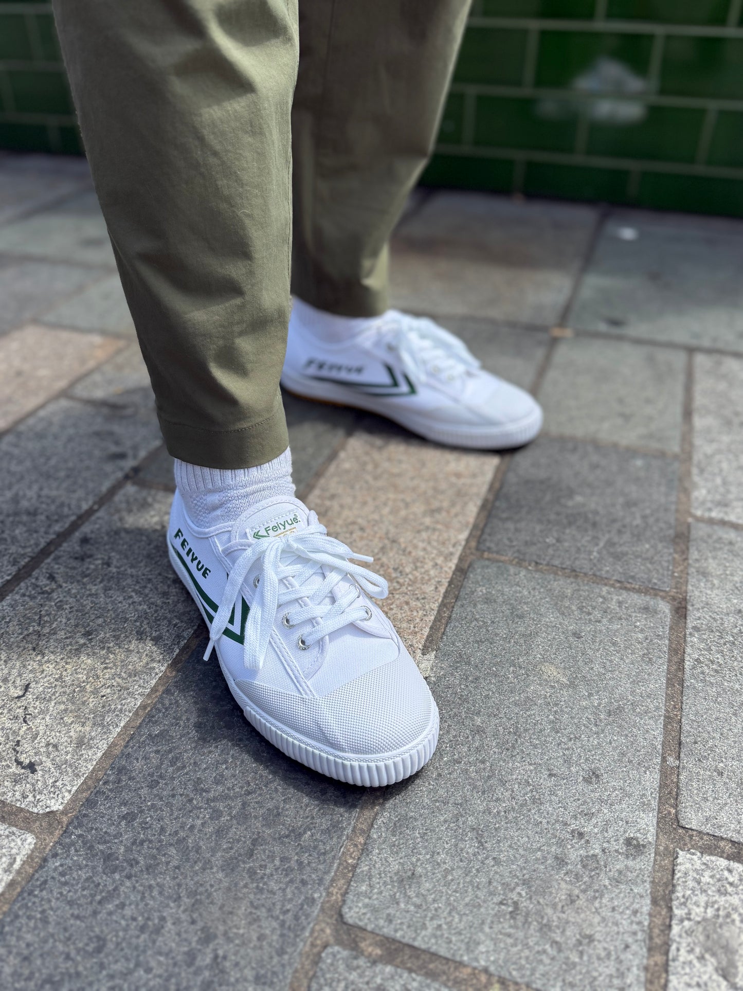 FE LO 1920 Unisex Canvas White / Green - Plimsolls