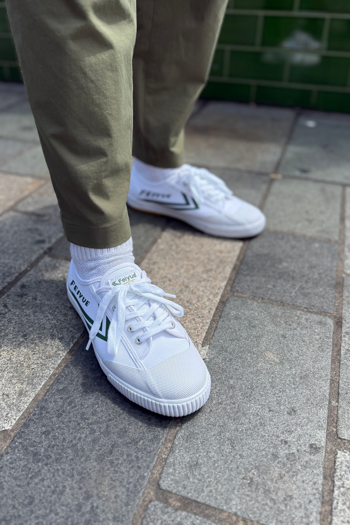 FE LO 1920 Unisex Canvas White / Green - Plimsolls