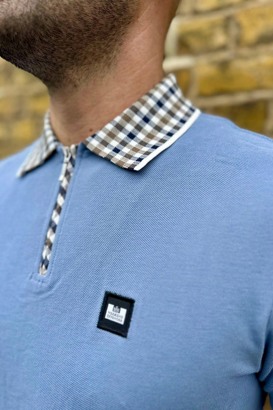 Lachine Jacquard Rib Collar Blue Shadow - Polo