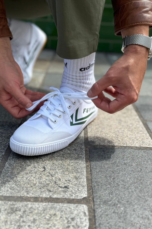 FE LO 1920 Unisex Canvas White / Green - Plimsolls