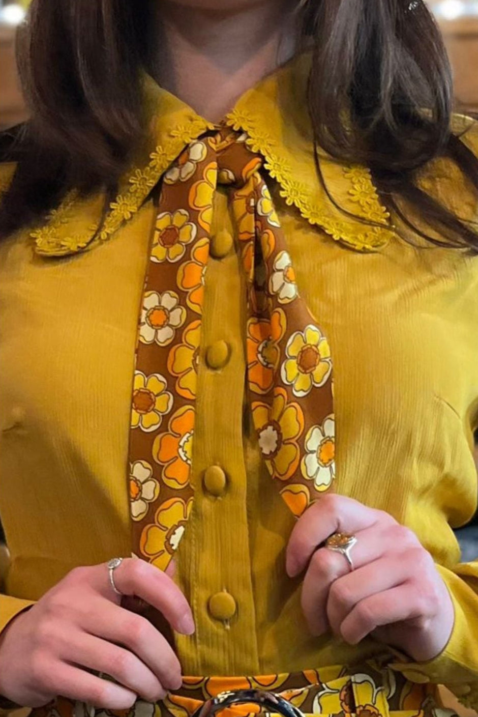 Exclusive 'Dolly' Mod Blossom Tangerine - Scarf