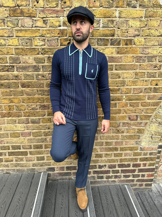 Archive Darron Navy - Polo Knit