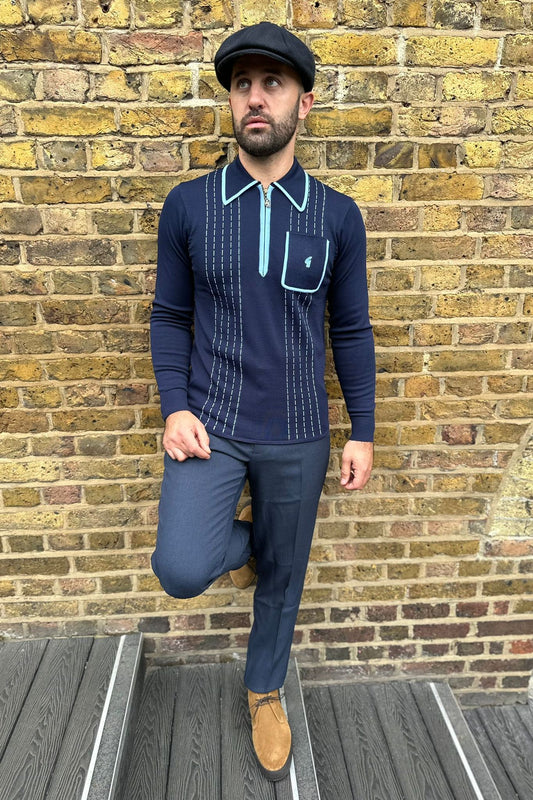 Archive Darron Navy - Polo Knit