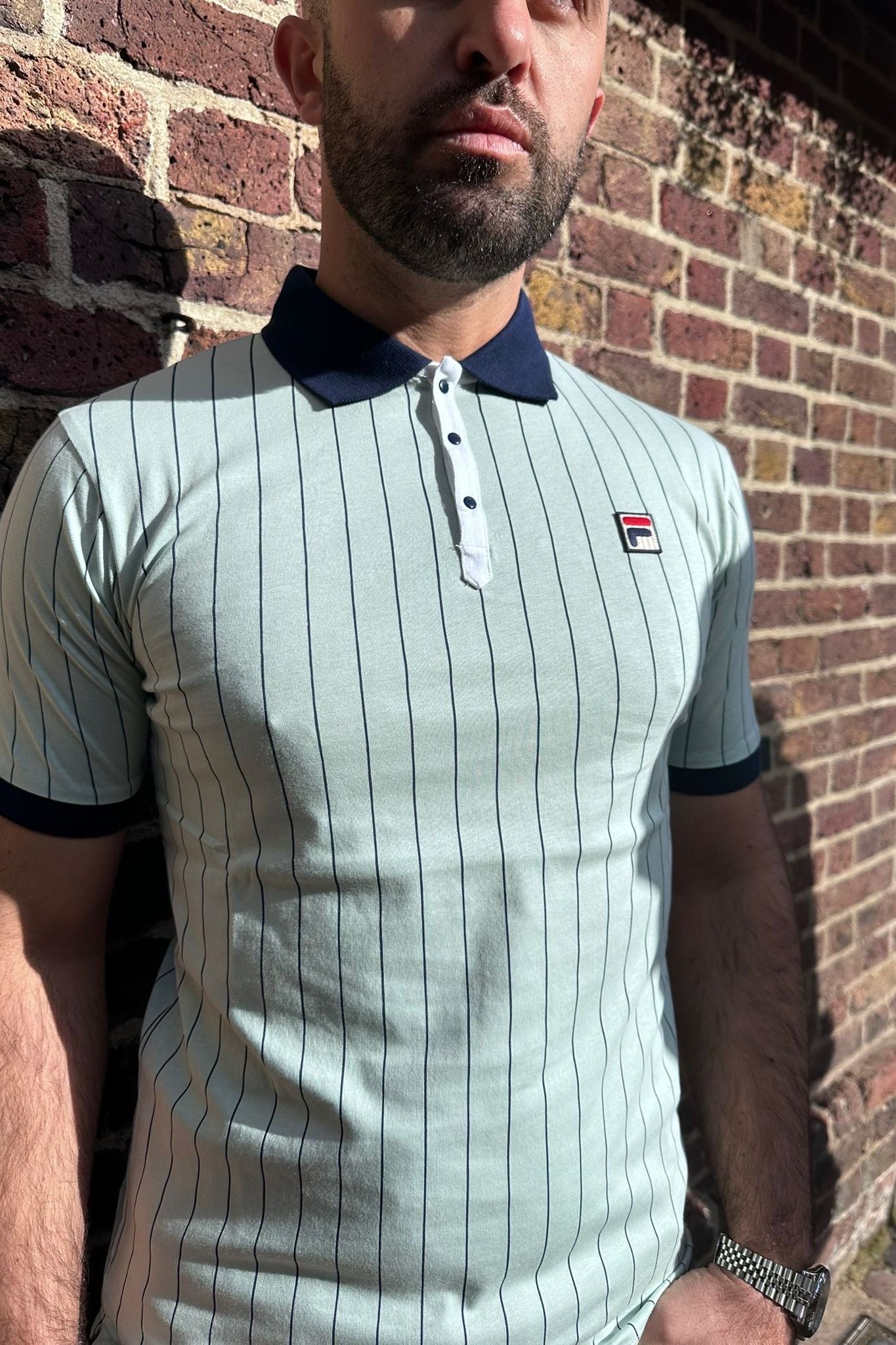 BB1 Classic Vintage Striped 359 Surf Spray / Navy - Polo