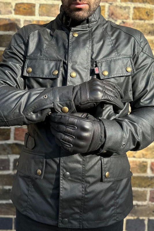 Hampstead Black Motorcycle - Leather Glove