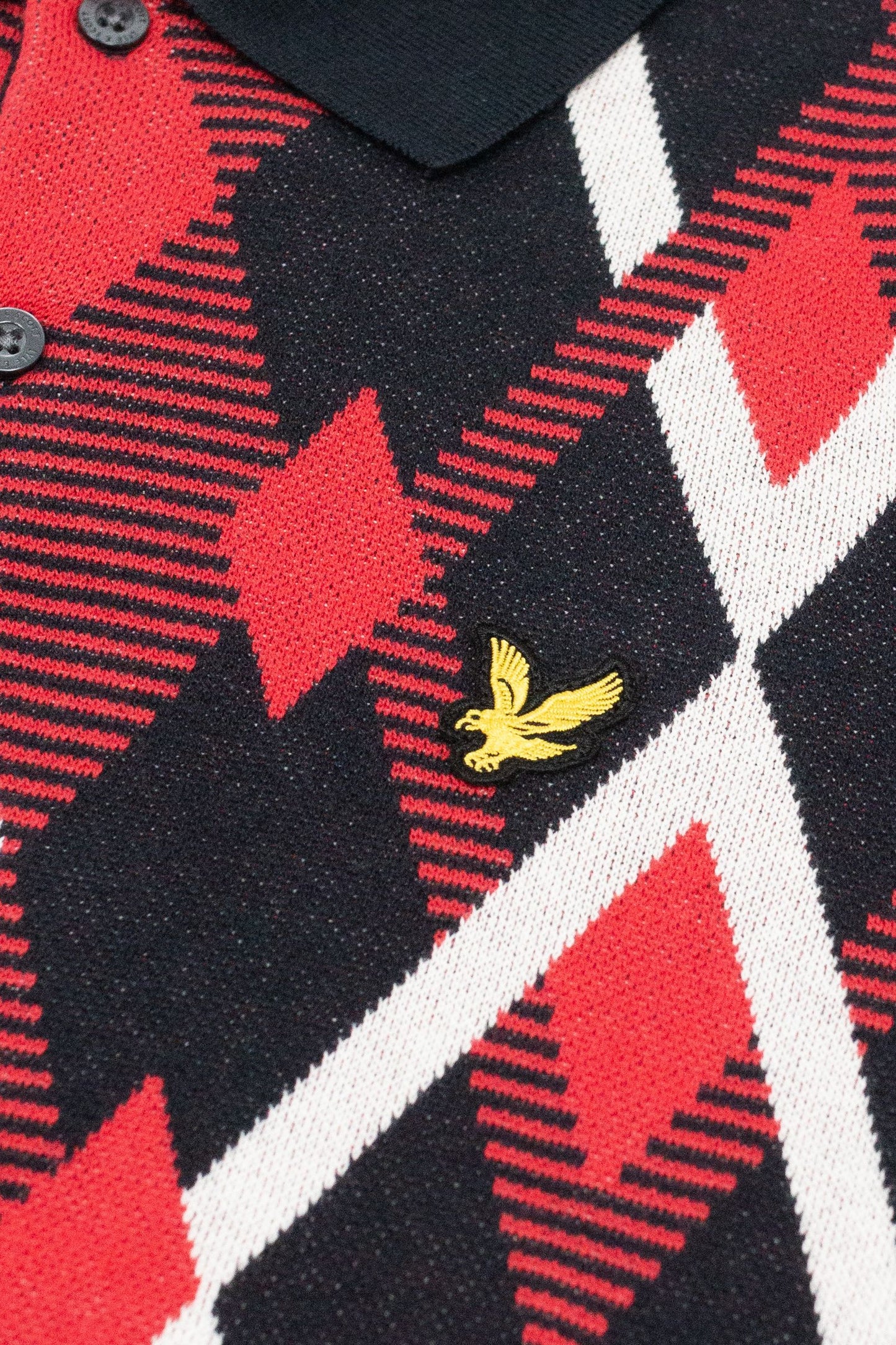 Cotton Argyle Dark Navy S/S - Knitted Polo