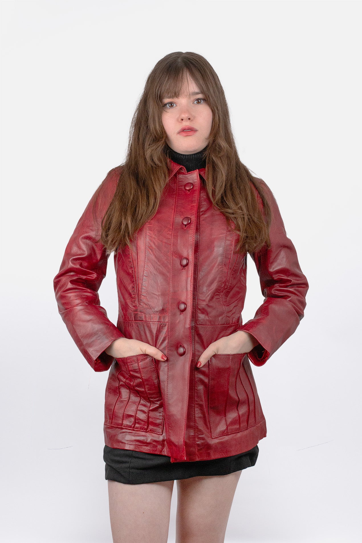 The "Avery" Oxblood Leather - Jacket