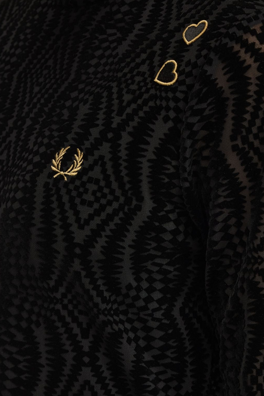 SG1112 Amy Winehouse Flock Print Mesh Black - Dress