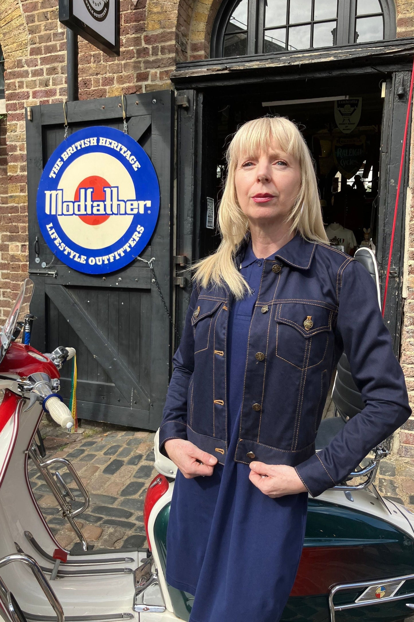 Women's Twill Navy - Trucker Jacket