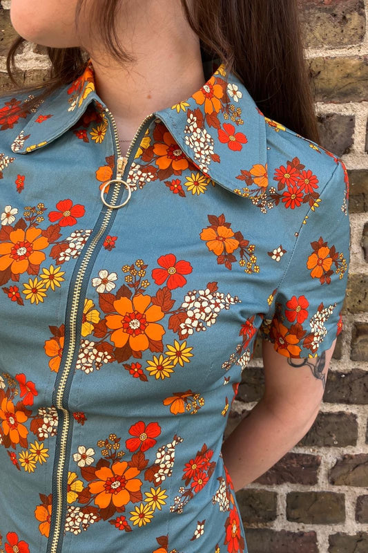 Floral Country Blooms Sky - Dress