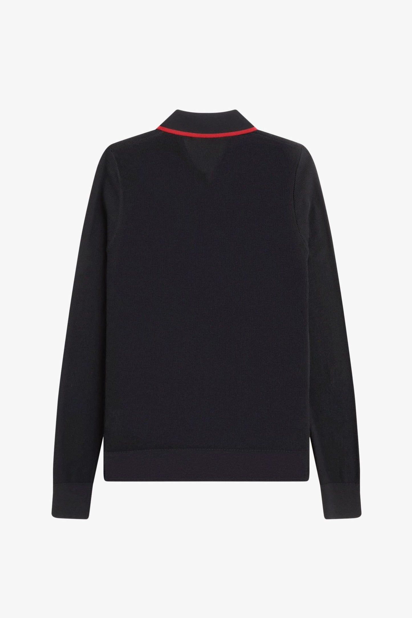 K1135 Black Ribbed Knitted LS - Polo