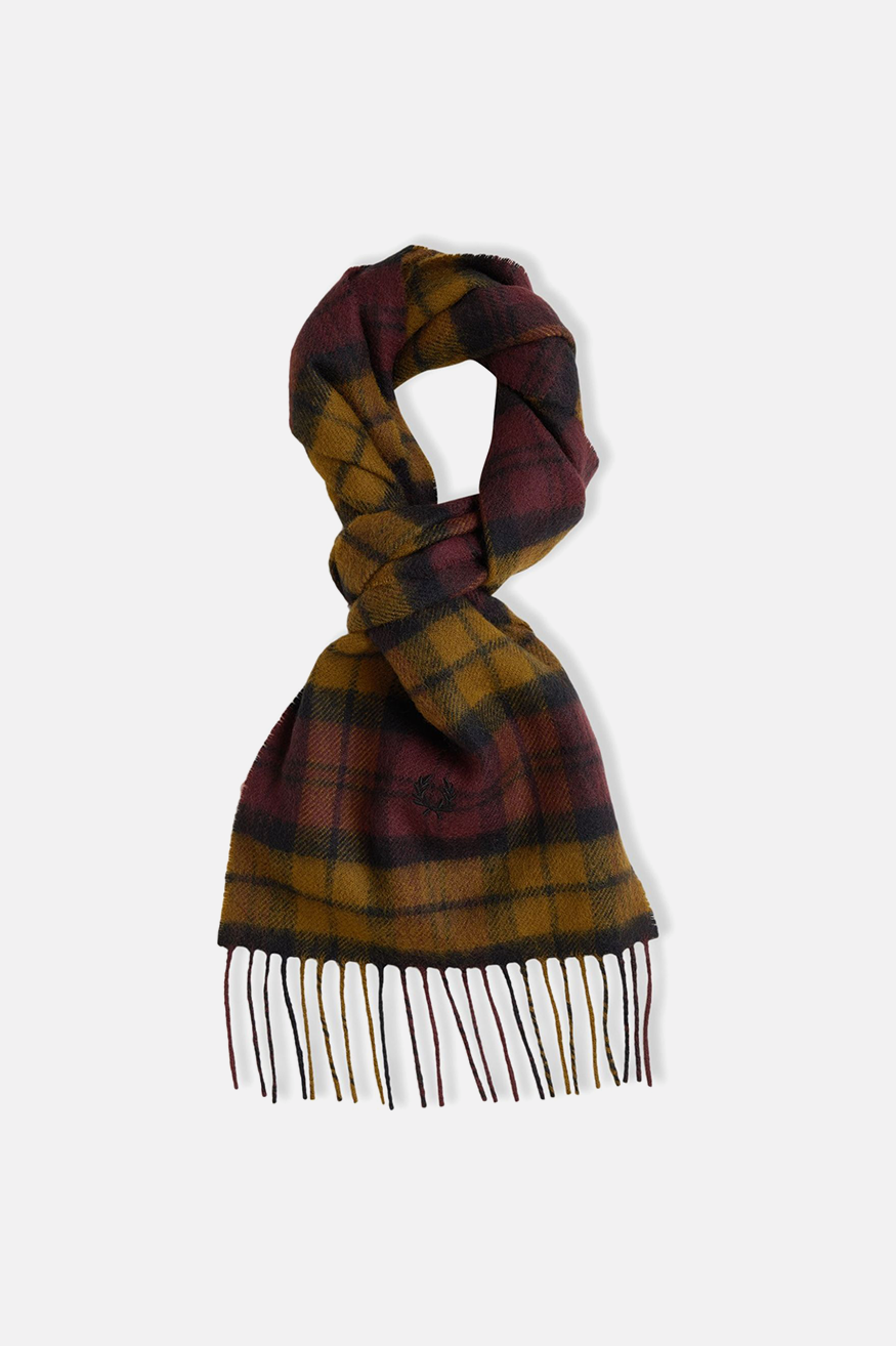 C8137 Lambswool Tartan Shaded Stone - Scarf