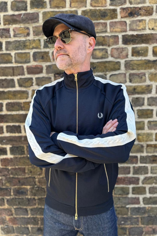J2331 Cable Taped Navy - Track Jacket