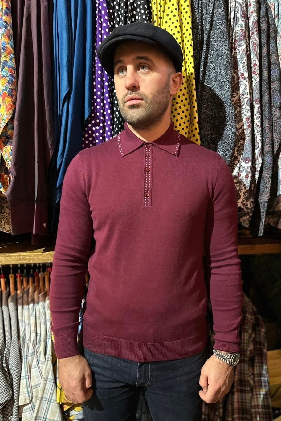 Lewis Windsor Wine - Knitted Polo