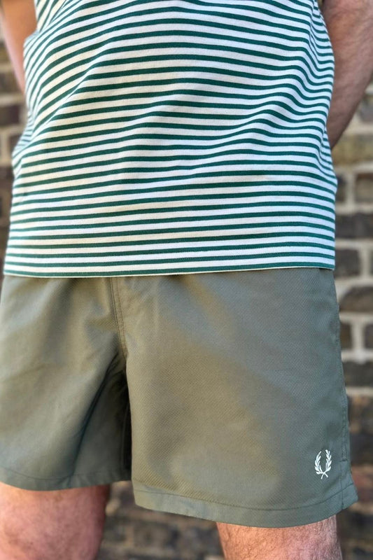 S2303 Laurel Wreath Green - Swim Shorts