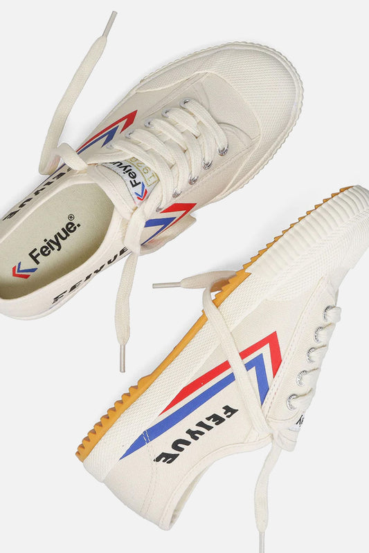 FE LO 1920 Unisex Canvas Ivory / Blue / Red - Plimsolls