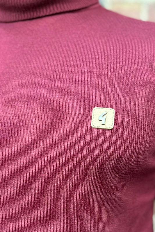 Ricardo Mulberry Plain Roll Neck - Knitted Jumper