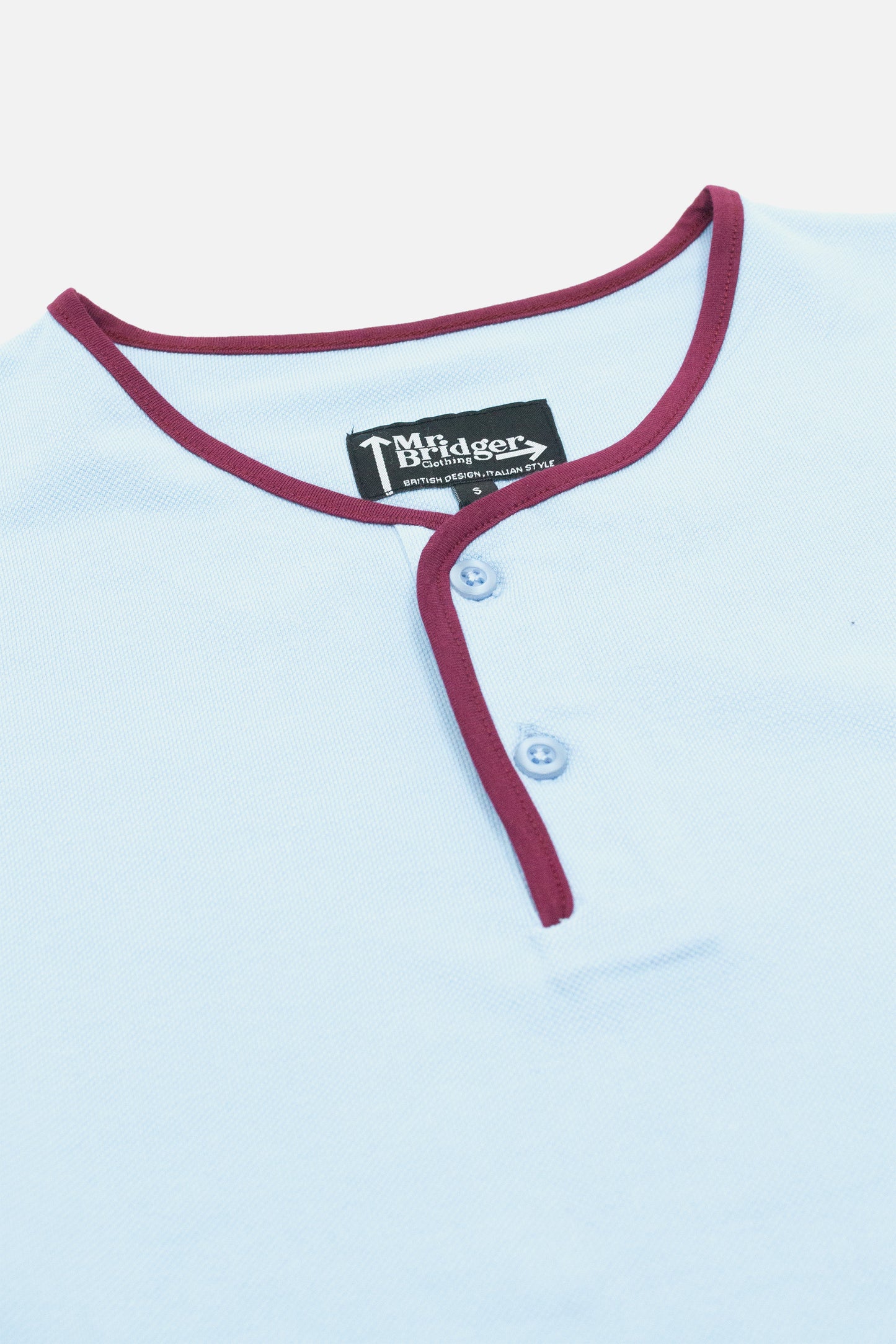 Cotton Pique Sky - Henley
