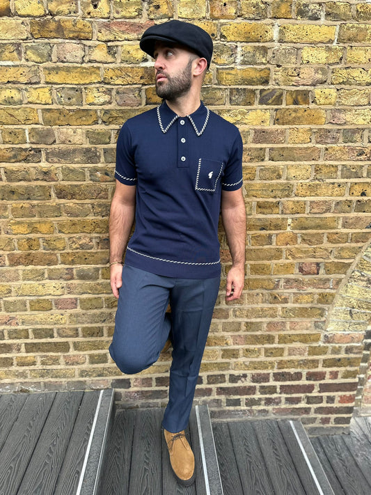 Archive Routledge Navy - Polo Knit