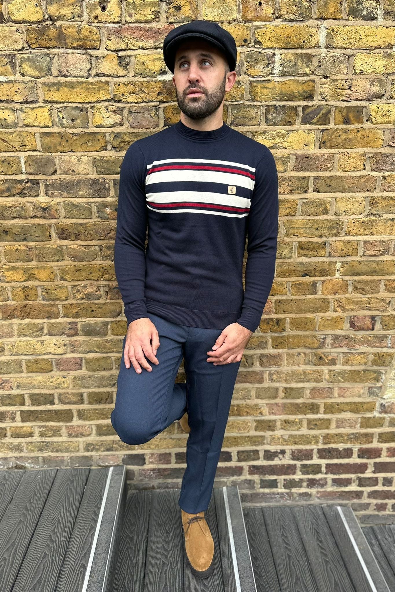 Vintage Liam Navy - Crew Neck Knit