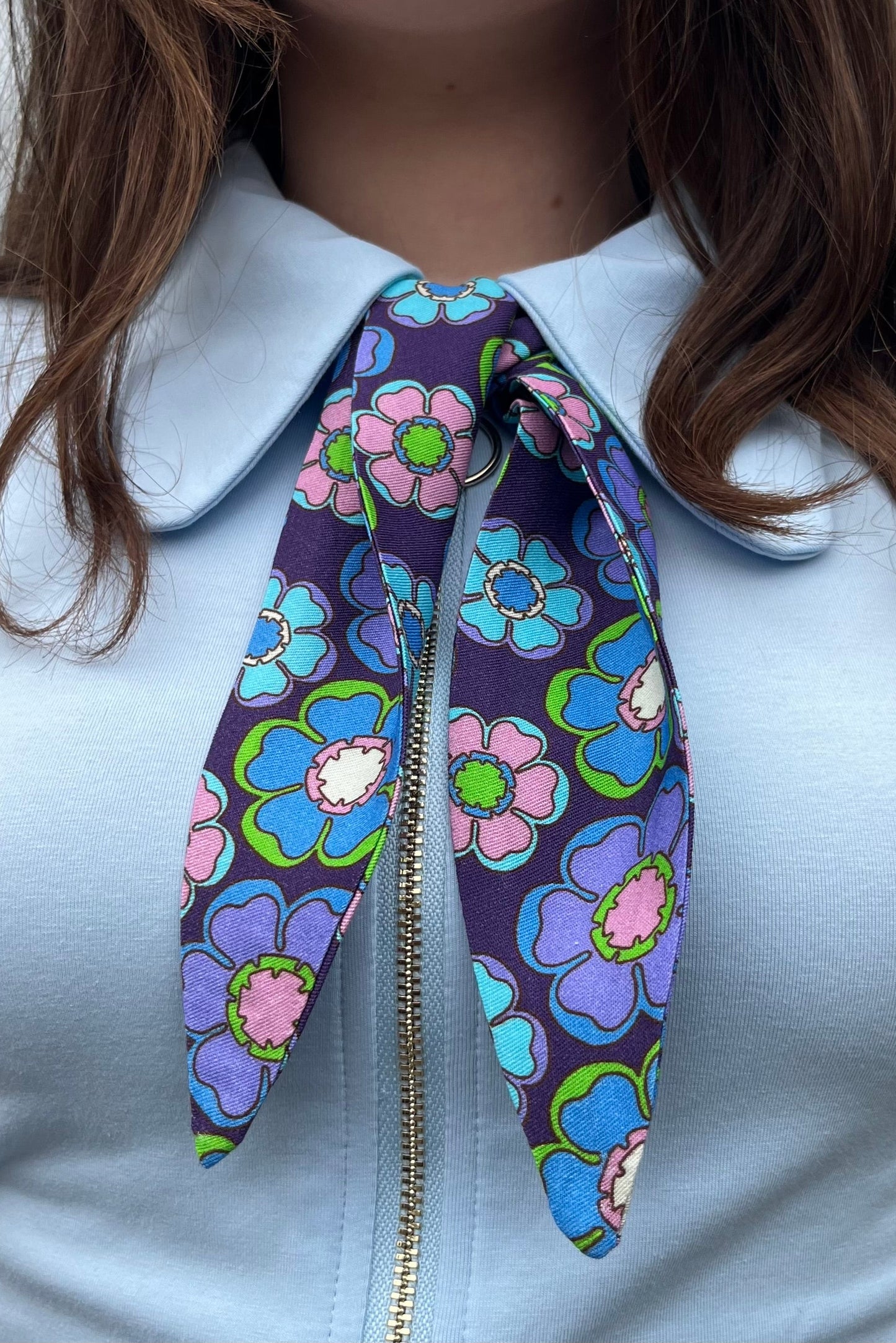 Exclusive 'Dolly' Mod Blossom Blue - Scarf