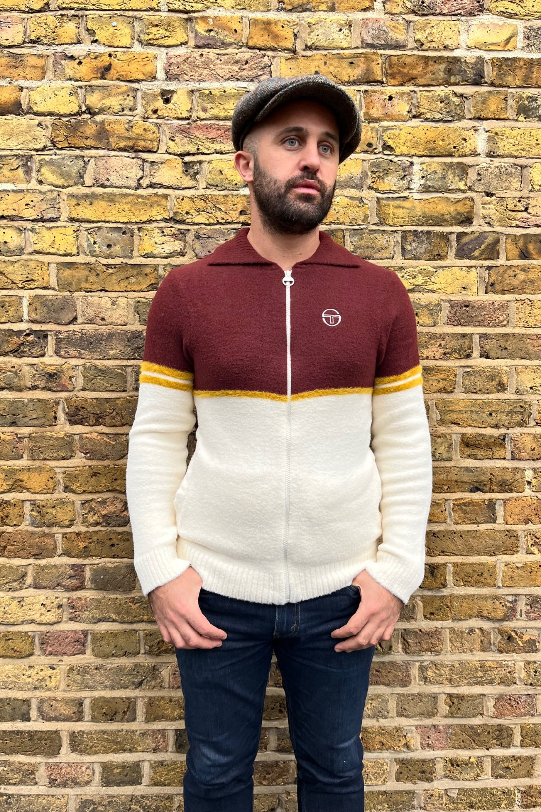 Orion Bitter Chocolate/Arrowwood/Gardenia Brushed Knit - Track Top