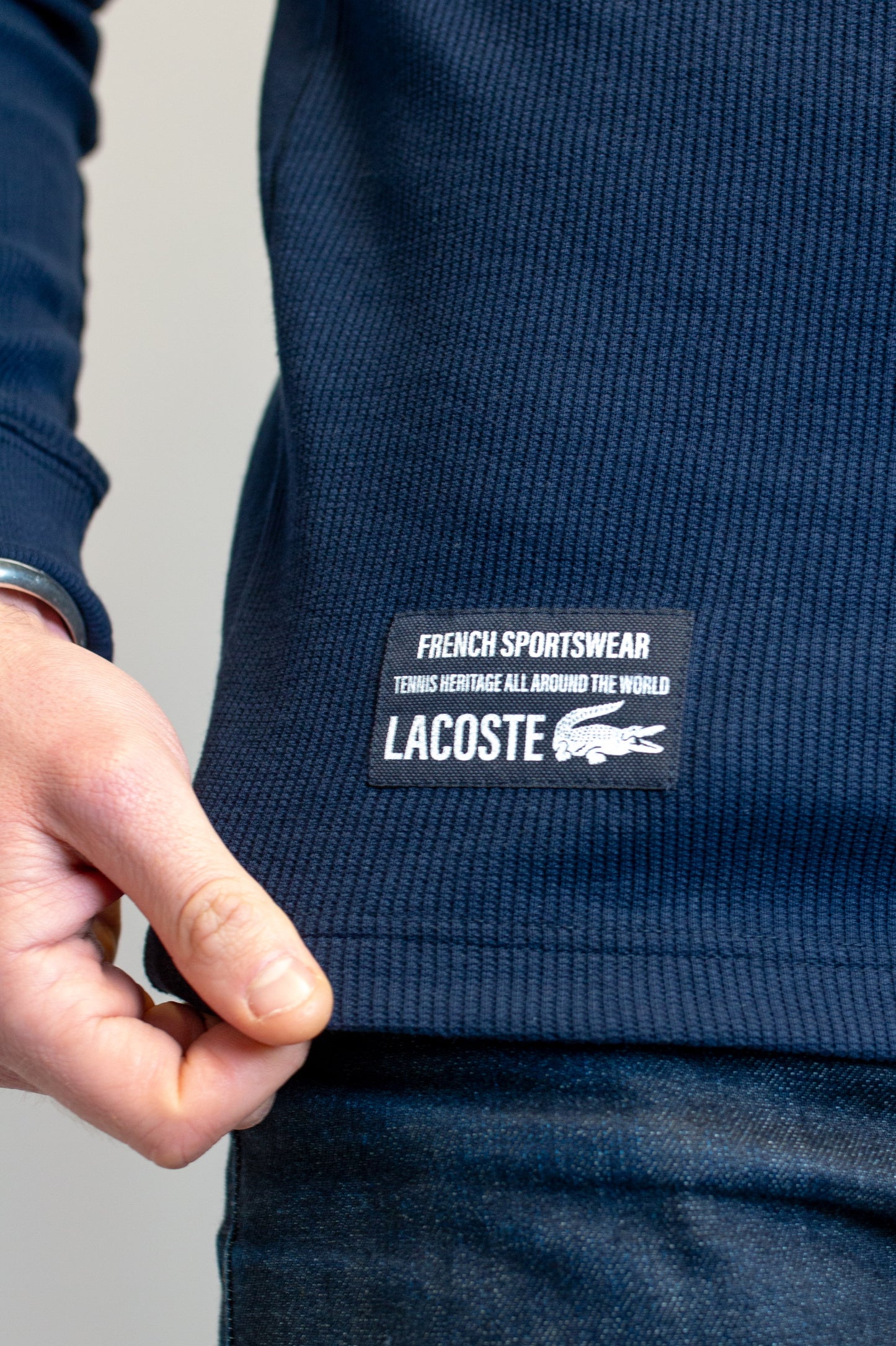 Long Sleeved Waffle Midnight Blue - Knit T-shirt