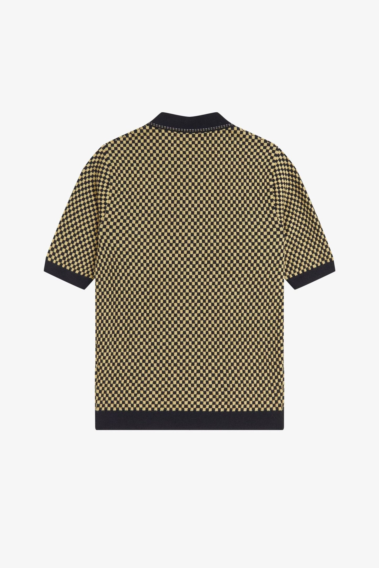 K2123 Chequerboard Knitted Black / Champagne - Shirt