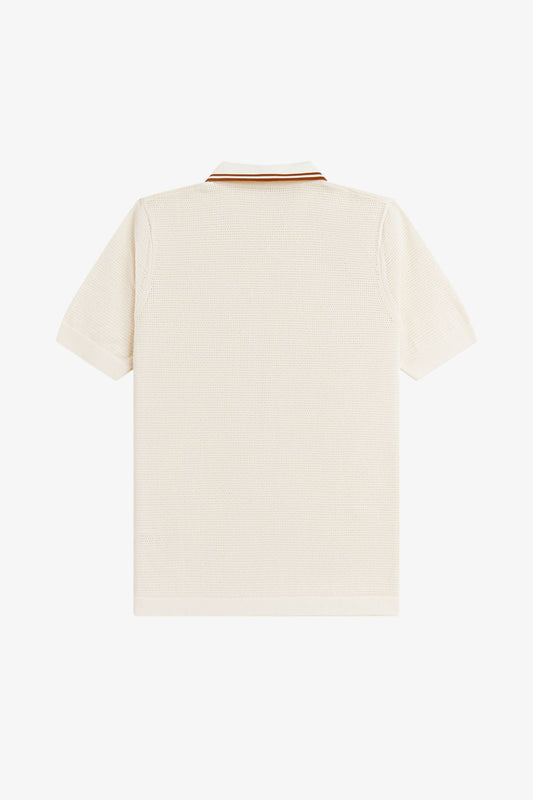 K2330 Pointelle Ecru - Knitted Shirt