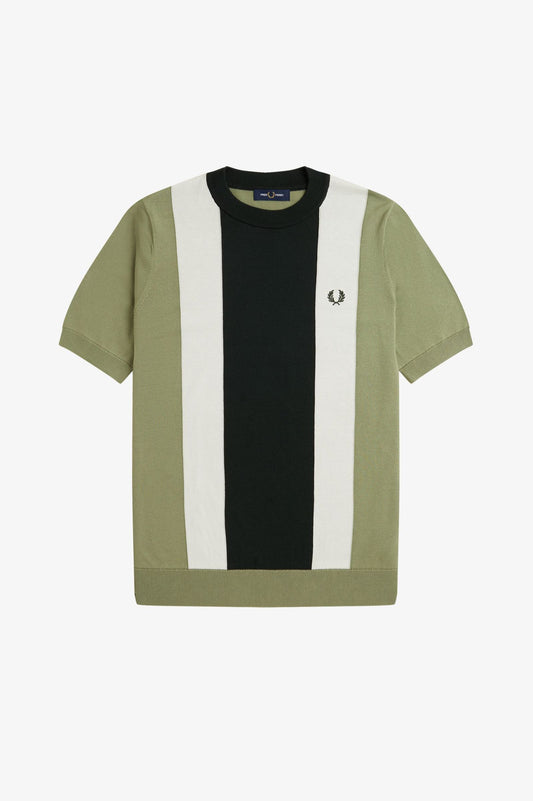 K9746 Olive Mint Vertical Stripe Knitted - T-Shirt