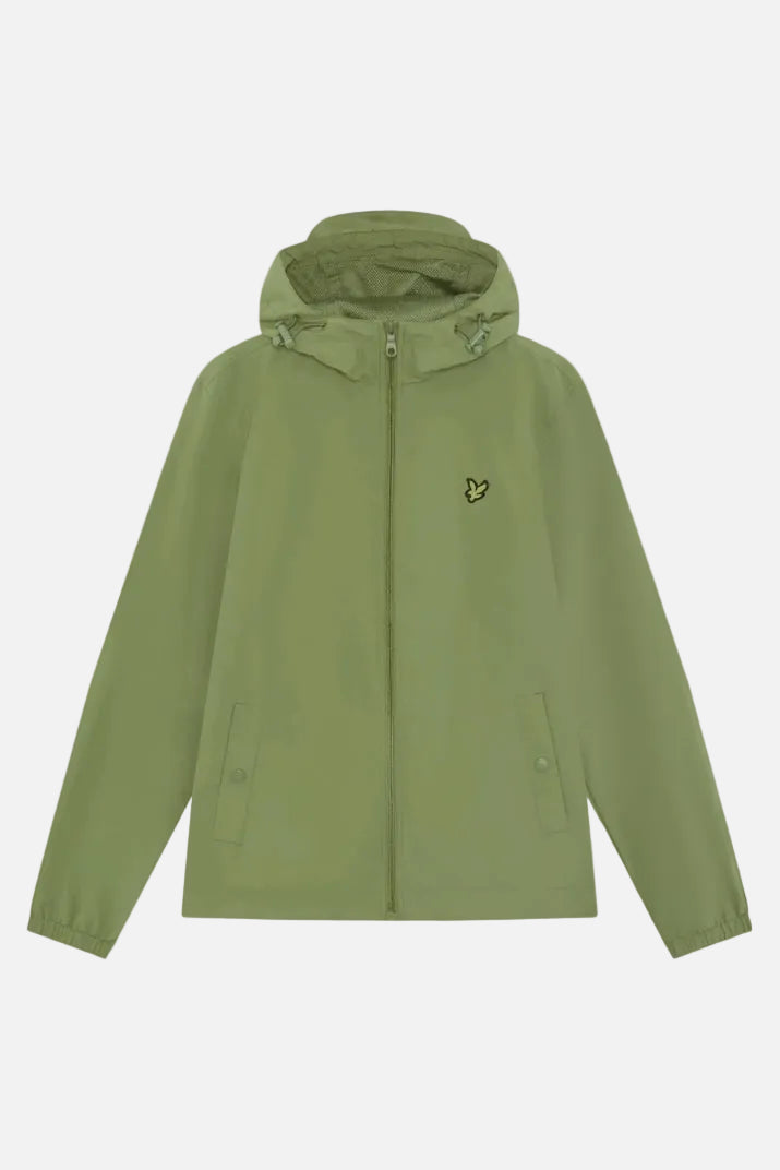 Zip Through Shrub Green - Hooded Jacket