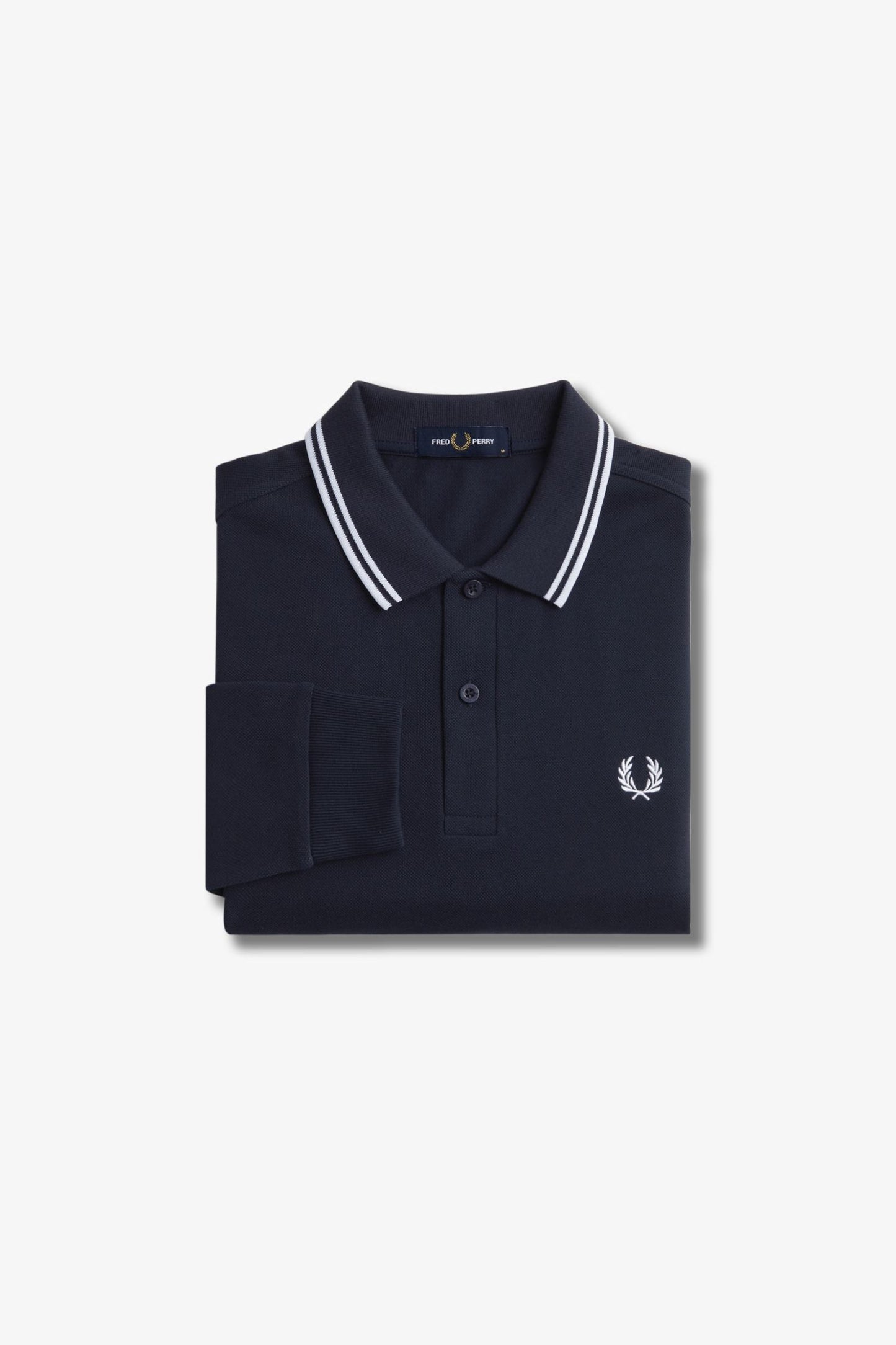 M3636 Navy / White - L/S Polo