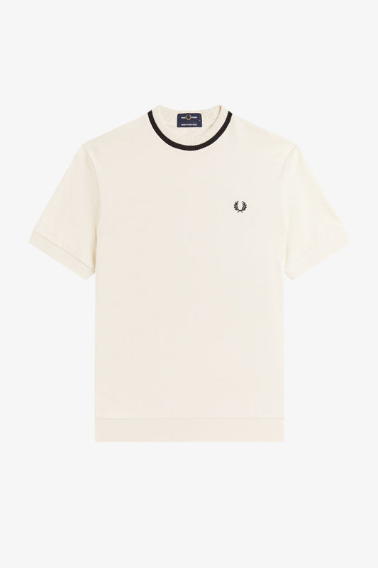 M7 91B Ecru Crew Neck Piqué - T-Shirt