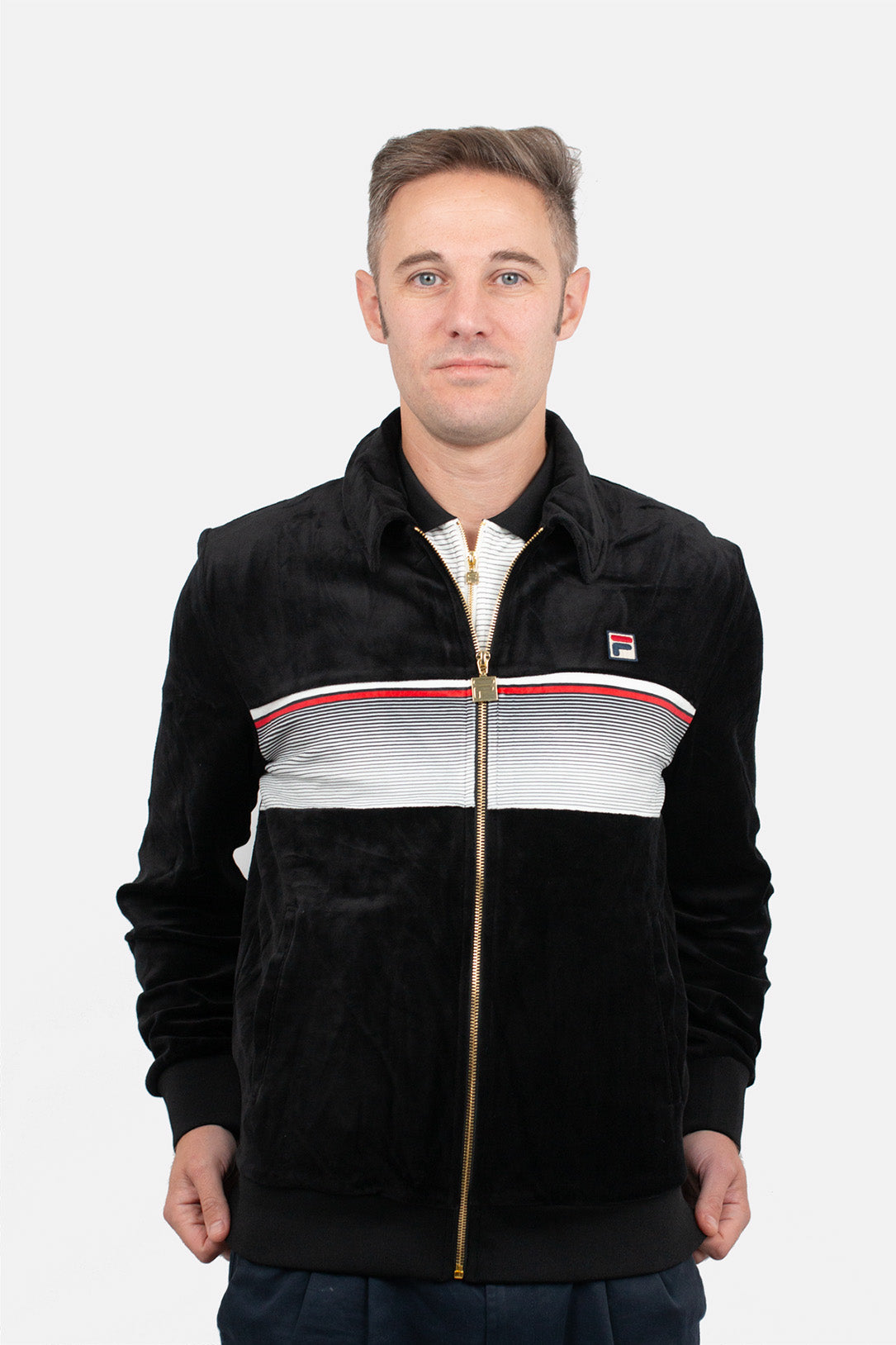 Malakai Stripe Velour - Track Top
