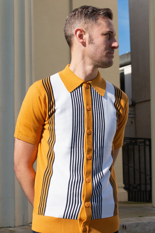 Paulie Stripe Mustard - Knit