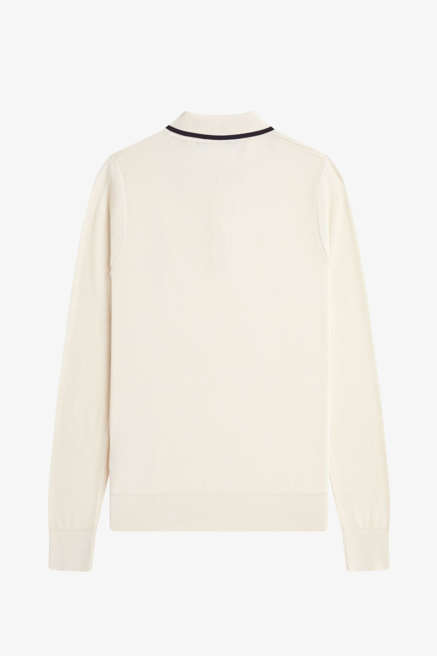 K1135 Ecru Ribbed Knitted LS - Polo